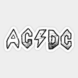 Butt-Head AC/DC Distressed - White Sticker